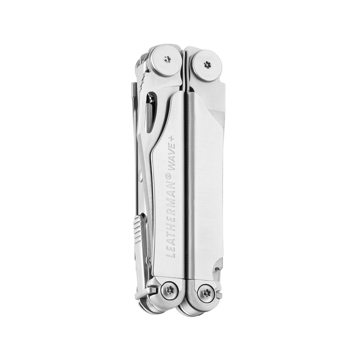Translation missing: de.Stainless steel Leatherman Wave® Plus multi-tool closed, showcasing its compact design