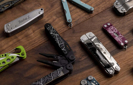 Translation missing: de.A collection of customized Leatherman tools