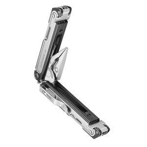 Translation missing: de.Black DLC and stainless steel Leatherman ARC® multi-tool beauty shot showcasing the pliers and sleek design