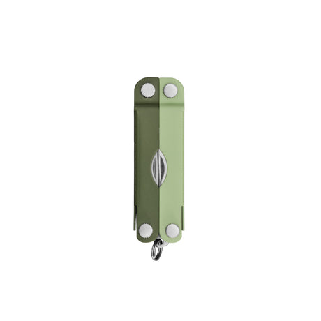 Translation missing: de.Closed Micra® multitool in Cardamom color with visible hinge screws and keyring loop