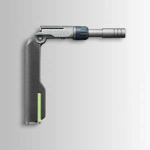 Translation missing: de.Batch #009: Adapter shown in side profile with angled body and green accent on lower handle