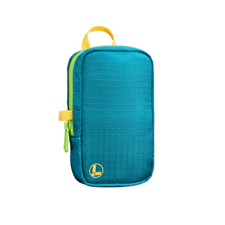 Translation missing: de.Leatherman Tool Pouch in Teal Twist with yellow handle, green zipper, and small round logo near the bottom