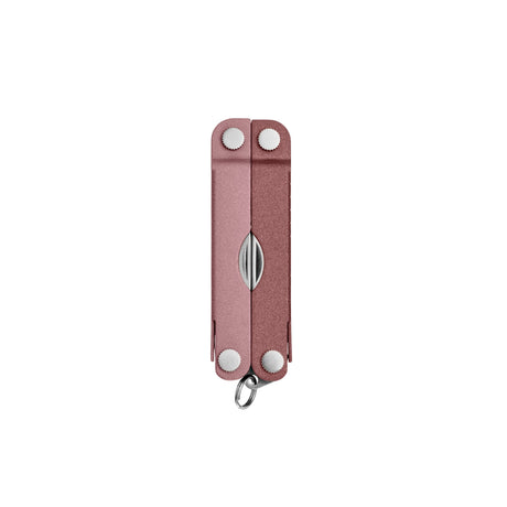 Translation missing: de.Heathered Blush Leatherman Micra® multi-tool closed, showcasing its compact design and keychain attachment
