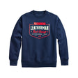 Translation missing: es.Navy crewneck with the Leatherman Pacific Northwest logo. Established 1983