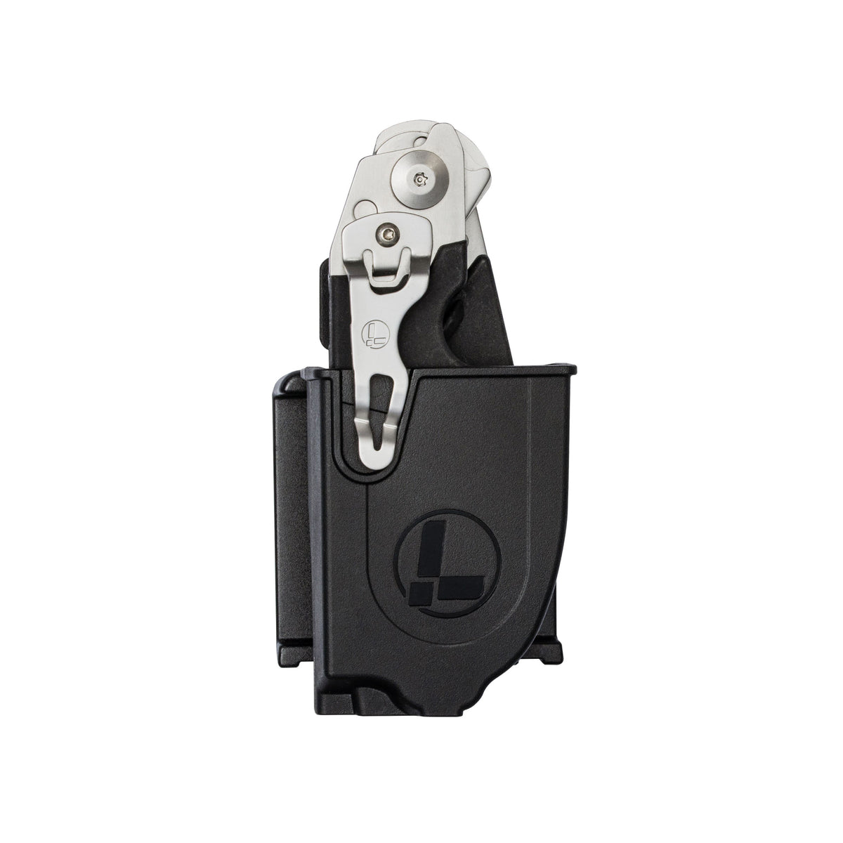 Translation missing: de.Black Raptor® Rescue holster with a folded Leatherman Raptor® Rescue inside