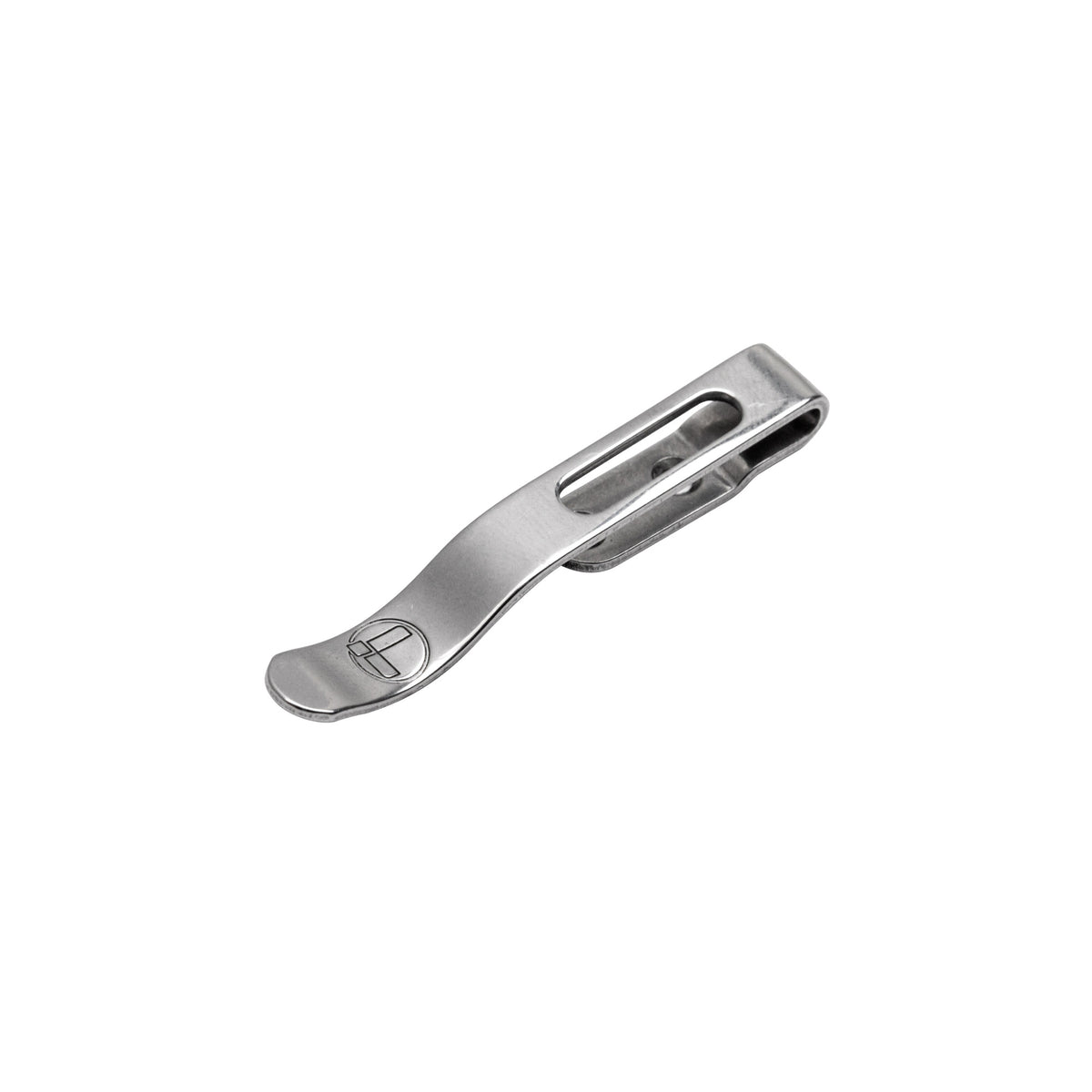 Translation missing: es.Leatherman two-screw pocket clip made of stainless steel displayed on a white background