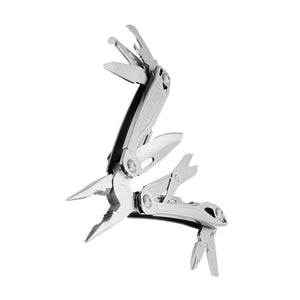 Translation missing: es.Stainless steel Leatherman Wingman® multi-tool beauty image showing the various tools and features